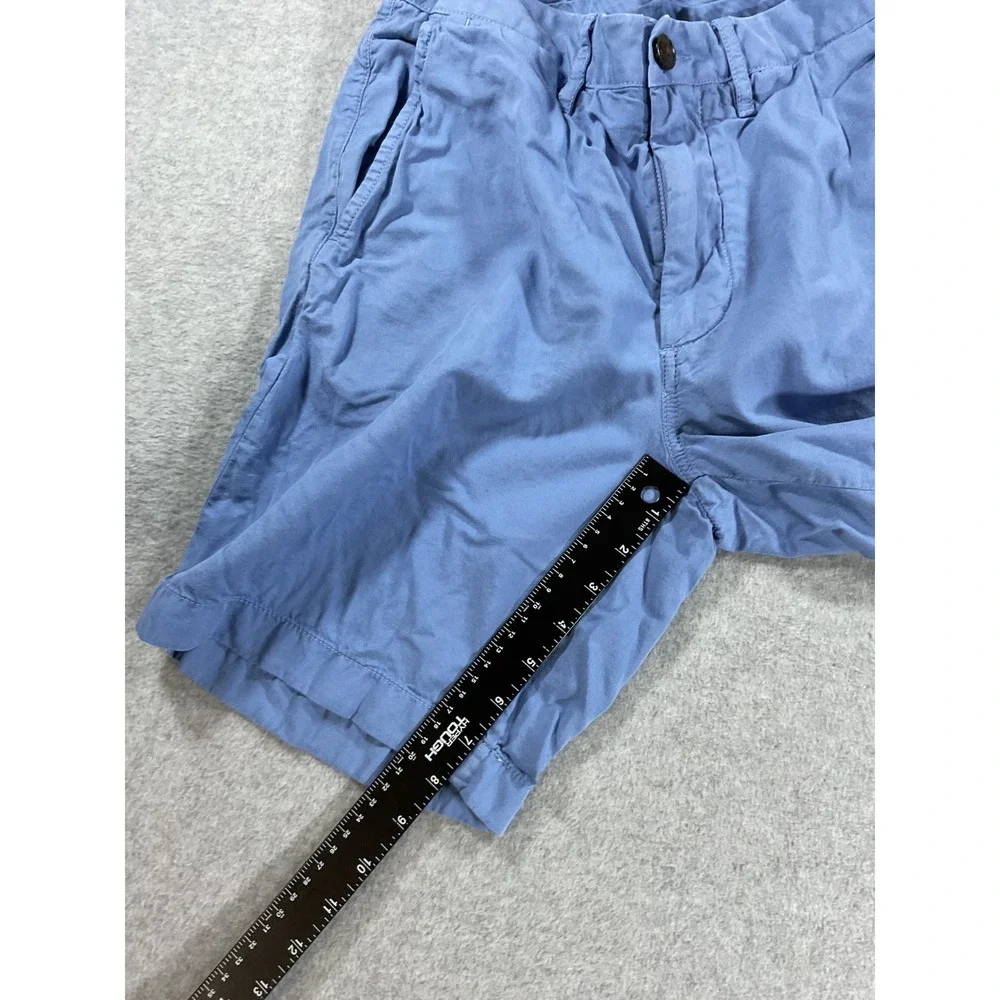 Faherty Brand Mens 29 Blue Pima Cotton Tencel Chino Shorts 7 Inch Inseam 2190